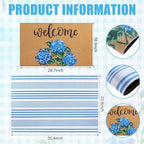 Tinideya 2 Pcs Hydrangea Floral Layered Doormat Set - Image 2