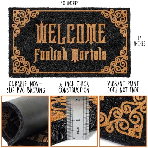 Welcome Foolish Mortals Doormat 30x17 Inch Haunted Mansion Welcome Mat Coir - Image 3