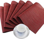 PIGCHCY Placemats Set of 12 Washable Durable Place Mats Vinyl Heat Resistant Non-Slip Table Mats Indoor Outdoor (Burgundy Red) - Image 6