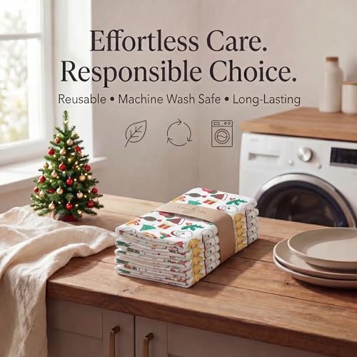 Urban Villa Cloth Napkins Cotton 20x20 (Set of 12) Xmas Print - Image 7