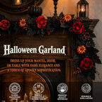 Grooy Halloween Garland 6FT, Red Rose Pumpkin Vine for Door Wall Decor - Image 2