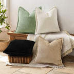 decorUhome Fall Corduroy Black Throw Pillow Covers 26x26 Set of 2 - Image 6
