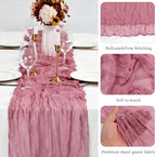 20 Pack Dusty Rose Table Runner 10Ft Cheesecloth Table Runner Boho Gauze Cheese Cloth Table Runners Romantic Long Sheer Fabric Table Runners for Wedding Party Bridal Shower - Image 4