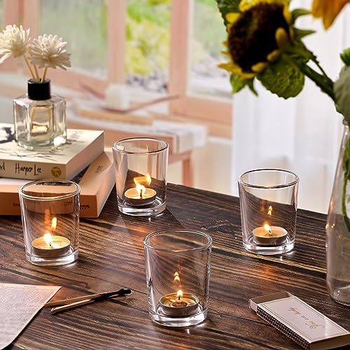 DARJEN 24Pcs Clear Votive Candle Holders Glass Tea Light Candle Holder - Image 3