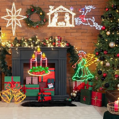 TRWYMZ Christmas Decorations - 16" Christmas Window Silhouette Lights - Image 2