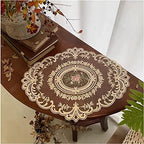 12 Pack Retro Lace Placemats, Elegant French Crochet Doilies, Handmade Embroidered Table Mats, 12x16-in Beige Place Mats Cup Mat for Home Decor/Table Decor/Wedding/Party, Large - Image 2