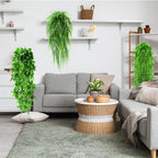 Daifunli 24 Pcs Artificial Hanging Plants Fake Hanging Ferns Plastic Faux Plants for Wall Room Garden Garland Indoor Outdoor Decor No Basket (Boston,Eucalyptus,Ivy Vine,String of Pearls) - Image 3