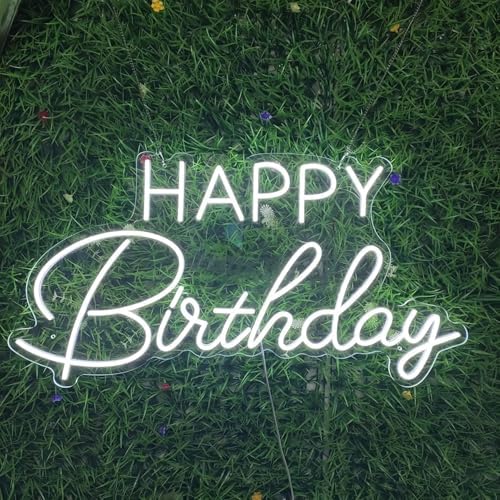 Happy Birthday LED Neon Signs Transparent Acrylic Lights Decor for Wedding Birthday Party Wall Home Bedroom Room Art Decoration with USB Light Modulator 5V - Image 5