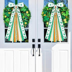 2 Pcs St Patricks Day Clover Ribbon Bow for Wreath Sash for Front Door - Image 3