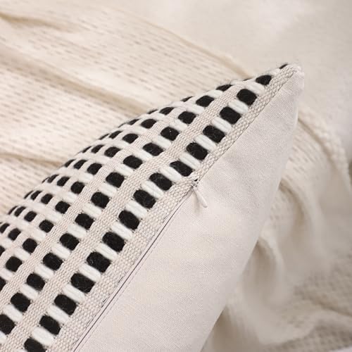 14x36 Throw Pillow Cover Boho Lumbar Pillow Cover White and Black - Image 3