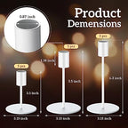 Sieral Candle Holders Bulk Taper Candlesticks Holders Set Modern Decorative Metal Candelabras for Wedding Anniversary Home Dinning Table Centerpiece Xmas Party Decor(Matte White,15 Pcs) - Image 2