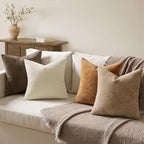 MIULEE Soft Decorative Chenille Fall Pillow Covers Brown 16x16 Pack of 4 - Image 3