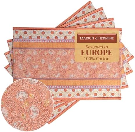 Maison d' Hermine Placemats Set of 4 Reusable 100% Cotton (13"x19") by MaisondHermine