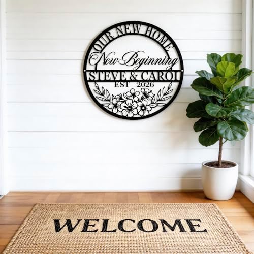 Personalized Home Sweet Home Metal Sign, Custom Name Housewarming Gifts for Couples, New Home Wall Decor, First Home Gift for Men Women, Indoor Outdoor Wall Art for Living Room,Porch,Bedroom (Style 8) - Image 4