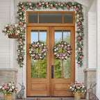Balsam Hill Outdoor Provence Rose Spring & Summer Wreath - 28" Premium UV-Protected Floral Door Wreath for Front Door, Patio, & Garden - Image 2