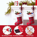 4 Pcs Burgundy Red Bow Stocking Hangers for Mantle - Image 5