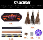 Halloween Broom Parking Sign with 3 Witch Brooms, Purple Lights - Image 4