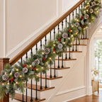 9ft Flocked Pre-Lit Artificial Christmas Garland with Lights - Image 5