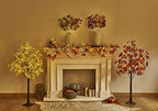 LITBLOOM Lighted Fall Garland with Timer 6FT 24 Warm White LED, Maple Leaf Vine with Lights Battery Operated for Mantle Fireplace Autumn Thanksgiving Harvest Decoration Indoor Outdoor - Image 3
