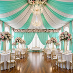 10 Panels 5ft(W) x 20ft(H) Mint Green Ceiling Drapes for Wedding Parties - Image 4