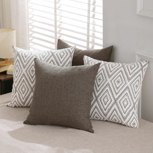 HPUK Throw Pillow Covers 20x20, Set of 4, Natural Couch Pillow Covers - Image 4