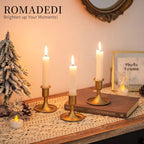 Candlestick Holders Taper Candle Holders, Romadedi Gold Candle Stick Candle Holder for Table Centerpiece, Wedding Reception, Festive Christmas Mantel Decoration or Home Decor, Set of 18 - Image 2