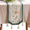 bilin gaier Designer Linen Small Table Runner,French Farmhouse Shabby Chic Floral Pattern 63 Inches Long Wrinkle Free Table Runners,Decor Tabletop for Kitchen,Dining,Party,Home,Christmas,12"x63" by bilingaier
