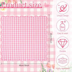 SmoothNovelty 24 Pack Buffalo Plaid Cloth Napkins 18x18 Inch Checkered Cloth Napkins Scalloped Soft Cotton Table Mat Washable Reusable for Dinner Wedding Holiday Birthday Parties (Classic,Pink) - Image 2