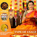 Thiccywoov 10 Pcs 50 Inch Diwali Artificial Marigold Garland with Wooden Lotus Hanging for Decoration Indian Pooja Decor Lotus Flower Decor Ganesh Decorations for Home Wall New Year Gift (Classic) - Image 4