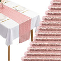 12 Packs Sequin Table Runner Rose Gold 12 X 108 Inch Glitter Dining Table Runner for Birthday Wedding Engagement Bridal Baby Shower Bachelorette Holiday Celebration Party Supplies Decorations by Fivenl