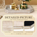 Wooden Decorative Tray, Rustic Serving Tray with Wood Bead, Farmhouse Big Tray for Ottoman, Countertop, Coffee Tabl, 16.5" x 13"x 1.6" (White Washed) - Image 6