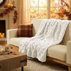 Tegeme Fall Halloween Pumpkin Throw Blanket 50" x 60", 3D Pumpkin Pattern Faux Rabbit Fur Fleece Blanket, Soft Cozy Rust Autumn Throw for Couch Sofa Bed, Thanksgiving Gift for Women Mom(Beige) - Image 5