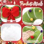 Shellwei 2 Set Christmas Wreath Pillows with Red Bow 15.75 Inch - Image 3