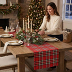 6 Pcs 72 x 13'' Christmas Table Runner, Red - Image 5