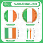 96 Pcs Irish Flag Themed Party Decorations, Serves 24 - Image 5