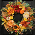 24" Artificial Harvest Fall Wreaths for Front Door with Peony & Pumpkins by Pinkpuii
