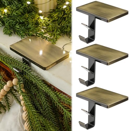 MorningRo 6 Pack 2 in 1 Stocking Holders for Mantle, Dark Bronze by MorningRo