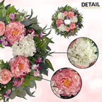 HipTree 24 Inch Spring Wreaths for Front Door with Peony Hydrangeas - Image 2