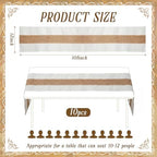 Boao 10 Pack Burlap Table Runners 12 x 108 Inch, White Edges Wedding - Image 2