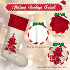Roycraft Velvet Christmas Stockings 6 Pack Large 20 Inches Embroidery Pattern for Family Decorations Hanging Ornament for Xmas Party Decor-18 inches - Image 3
