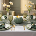 Fall Decorations for Home, Large Flameless Pumpkin Candle, Sage Green - Image 4