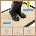 GORILLA GRIP WeatherMAX Door Mat, Indoor Outdoor Use, 72x24, Latte Modern - Image 5