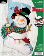 Bucilla Felt Applique 18" Stocking Making Kit, Frosty and Bright, Perfect for DIY Arts and Crafts by Bucilla