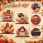 RattanView 4 Pcs Thanksgiving Table Decoration Wood Turkey Decor, 9.8 x 11" - Image 2