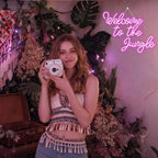 Welcome to the Jungle Neon Sign Pink Led Word Light for Wall Decor - Image 3