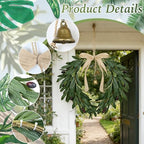 Spring Wreath for Front Door Artificial Olive Leaf & Fruit Wreath- Heart Shaped Greenery Hanging Olive Bunch for Summer All Season Outdoor Indoor Farmhouse Wall Front Porch Window Decor - Image 3