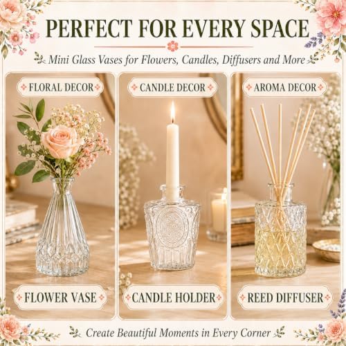 84 Pcs Glass Bud Vases in Bulk, Small Vases for Flowers, Mini Bud Vase Set, Flower Vases for Centerpieces Table Decorations, Wedding, Baby Shower, Home Decor (Clear, 84 PCS) - Image 6