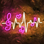 SYLHOME Led Neon Light Sign Music Note Heartbeat Studio Bedroom Wall Decor - Image 4