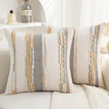 Boho Pillow Covers 18x18 Set of 2 for Couch-Modern Farmhouse Sofa Decorative Throw Pillow Covers Textured Chenille Cushion Covers Outdoor Netural Bohemian Pillow Cases Square by PLEPATE