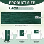 12 Pack Dark Green Cheesecloth Table Runner 10Ft, Christmas Table Runner 21.5 X 120 inch, Semi Sheer Cheese Cloth Fabric Boho Table Runner Bulk for Christmas Decorations,Bridal Shower,Wedding - Image 2